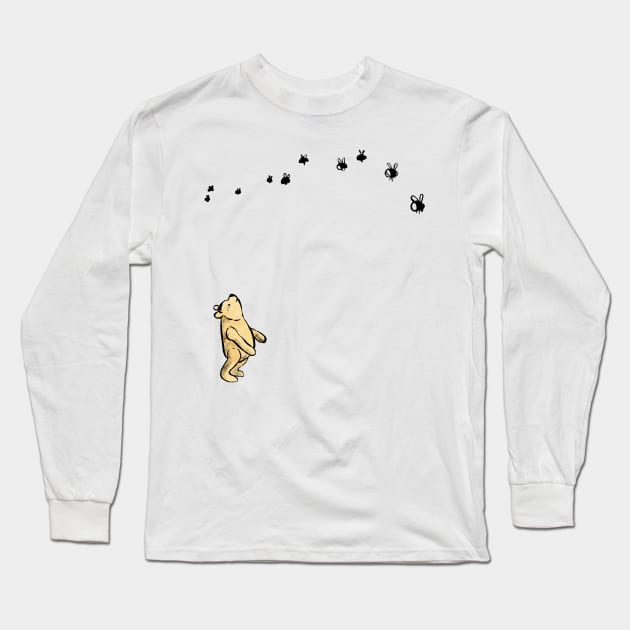 Vintage Winnie the Pooh with Bees Long Sleeve T-Shirt by Boyanton Designs